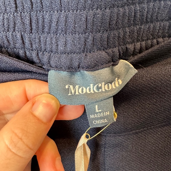 NWT Modcloth Navy Blue Nautical Wide Leg Pull on Trousers - Size Large - Picture 5 of 8